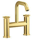 Two handle bath mixer deck-mounted